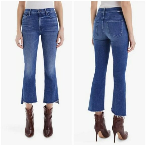 💕MOTHER💕 The Insider Crop Step Fray Jeans ~ Wish On a Star 34 NWT - Picture 2 of 16